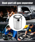 300Ml Double Port Oil Catch Can With Innovative Baffle Plate Design, showing aluminum construction and dual ports for engine maintenance.