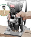 Top Tier 12.7Mm Half Inch Shank Router Bit Double Ball Bearing Design in use for precise wood edging on hardwood.