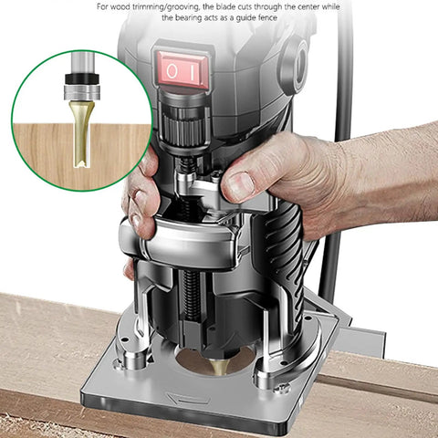 Top Tier 12.7Mm Half Inch Shank Router Bit Double Ball Bearing Design in use for precise wood edging on hardwood.