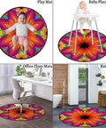 Chic Floral Chair Mat For Hardwood Floors Non Slip Castor Glide Guard 55 Inch Round Office Gaming Caster Protector Smooth Ride Desk Life Floor Saver Pad For Home Space used as a play mat.