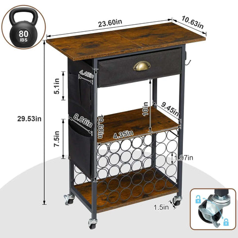 Mobile Craft Cart Organizer With Wheels For Cutting Tools Machines Vinyl Rolls And Heat Press Stand