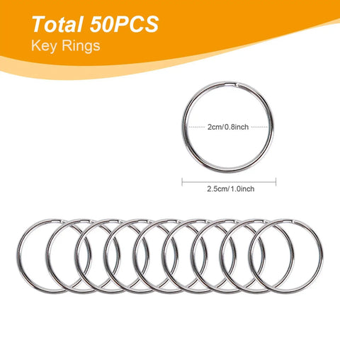 Hella Durable Zinc Alloy Swivel Snap Hooks With Heavy Duty Key Rings And Lobster Claw Clasps In Sweet Assorted Sizes for 50PCS key rings shown.