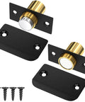 Two Pack Magnetic Door Ball Catch Set For Closet Doors No More Stuck Doors Jiayi Black Magnetic Latch Replacement Hardware with screws