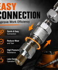 2 Pack Hydraulic Quick Connect Couplers Heavy Duty Fittings For Tractor And Skid Steer Loader Easy Install Replacement Parts Industrial Tools For Hydraulic Systems And Industrial Equipment Maintenance And Quick Connect Compatibility, carbon steel