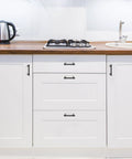 10 Pack Matte Black Kitchen Cabinet Handles With Three Inch Hole Center Solid Zinc Alloy Dresser Drawer Pulls For Cabinets