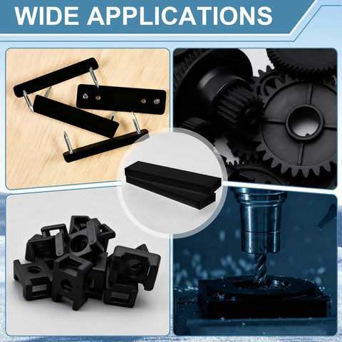 Two Pack HDPE Plastic Block Set 1 Inch By 3 Inch By 12 Inch Solid Polyethylene Blocks For Machining Prototyping DIY Projects