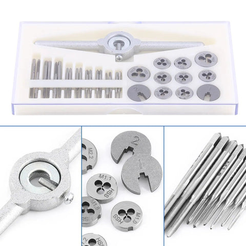 30 Piece Tap And Die Set With High Speed Steel Taps And Dies For Quick Threading And Thread Repair Hand Tapping Tools Kit For Machine Shop Includes Internal And External Thread Tools Built Tough For Real World Use, 30-piece HSS set in case