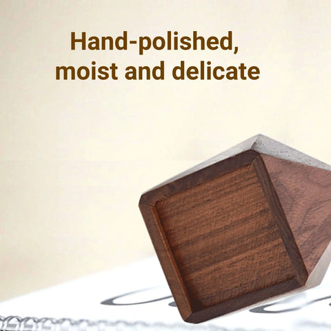Walnut Diamond Shaped Wooden Pencil Holder Desk Cup with Big Capacity and Smooth Wax Finish Bottom View
