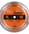 14 Inch 66T Cermet Metal Cutting Saw Blade With No Heat No Burrs And Sparks For Mild Steel Angle Iron And Pipe Pro Grade Precision TCG Grind 1 Inch Arbor Fits Evolution Chop Saws
