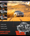 Front Wheel Bearing And Hub Assembly With ABS For Ford F 150 F150 2005 2006 2007 2008 And Lincoln Mark LT 2006 2007 2008 6 Lug 4WD AWD Replacement Kit Direct Fit - metal hub with high-load capacity diagram and SUV driving in desert