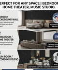 Rock Solid Peel And Stick Acoustic Foam Roll Self Adhesive Soundproof Wall Padding For Noise Reduction Room Setup in bedroom, living room, studio.