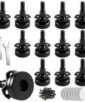 Heavy Duty Furniture Levelers 12 Pack Adjustable Leveling Feet With T Nut Kit for Tables Cabinets Sofas, black with screws included.