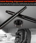 Gimbal bearing alignment kit with steel alignment rods and bearing adapter, front view