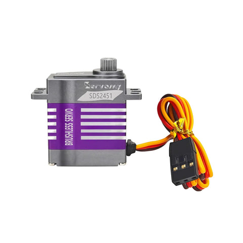 Beefed Up Micro Brushless Servo Motor SDS2451 with full metal case, 9.5Kg torque, 0.07s response, digital RC servo for compact spaces