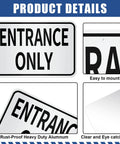 Two Pack Entrance Only And Exit Only Signs Set Made From 80 Mil Aluminum, 18 By 12 Inches, White Reflective Background With Bold Black Letters