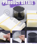 Clear PVC Heat Shrink Bottle Bands Kit With 1250 Pcs showing five size variations wrapped in stacks for bottles, jars, cans.