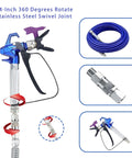360 Degree Swivel Sprayer Joint For Airless Hoses Stainless Steel Heavy Duty 1 Quarter Inch Connector For Spray Gun Hose High Pressure Swivel Fitting Durable Graco Paint Sprayers Hose Adapter 3 Piece Set on airless spray gun