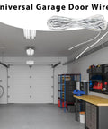 Universal 100 Ft 22 AWG 2-Conductor Garage Door Opener Wire displayed in garage setting
