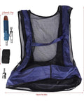 Air Compressed Cooling Vest For Industrial Crews Featuring Vortex Tube Tech Adjustable Cotton Oxford Workwear laid out flat with air tube components.
