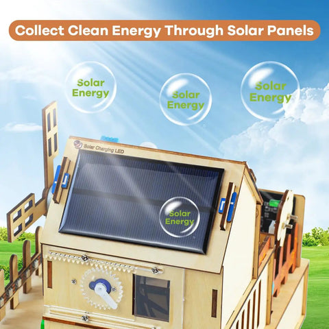 Solar-powered module in ESP32 Smart Home Starter Kit with voice and app control, plug and play IoT system compatible with Arduino IDE.