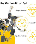 120 Pieces Carbon Brushes Set For Electric Motors In 12 Different Sizes Must Have Repair Kit For Angle Grinders Circular Saws And Electric Hammer Drills