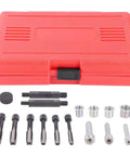 33 Piece Glow Plug Thread Repair Kit For Diesel Cylinder Heads With Tap Insert Driver and Guide Pins, includes precision tools and case.