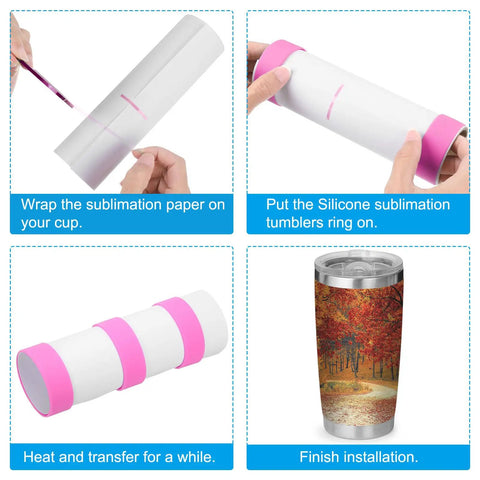 Elastic Sublimation Tumbler Holder Ring Bands 12 Pcs Silicone Heat Resistant Wrap Rings Pro Grade For 20 Oz Tumbler DIY