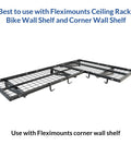 4 Pack Add On Storage Rail Hook Accessory For Ceiling Rack And Wall Shelving Systems showing hooks on wire grid deck
