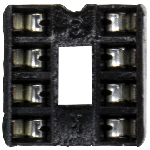 Two Pack ATTINY85 Microcontrollers 20U And 20PU With 8 Pin DIP IC Socket AVR 8 Bit MCU At 20MHz 8KB Flash socket top view