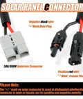 10 AWG Solar Panel Connector Cable For MC4 To 50A 600V Anderson Adapter with labeled positive and negative wires