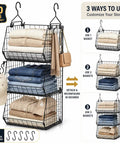 Dead Simple Hanging Closet Organizer With Expansive Tiered Wire Baskets Saves Serious Space In Your Laundry Room Keeps sweaters, jeans, scarves tidy.