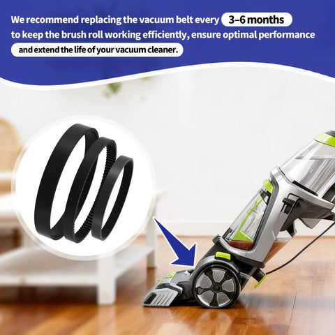 3 in 1 Belt Replacement Kit for ProHeat 2X Revolution Pet Pro Carpet Cleaners showing vacuum and belt types