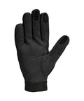 Men's Hustle Ready High Dexterity Work Gloves Featuring Solid Knuckle Guards Thick Synthetic Leather Palm Padded Comfort Adjustable Hook And Loop Closure Black Medium, showing the palm side.