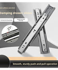 Super Durable Heavy Duty Stainless Steel Bottom Mounted Concealed Drawer Slides Adjustable From 10 To 22 Inches Wide close-up view showing smooth operation and ball bearings.