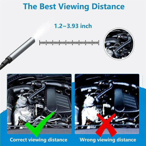 Straight Up Crisp 960P Industrial Endoscope Camera And Ten Meter Flexible Borescope With Dual Port Type C Plug for ideal viewing distance in engine.
