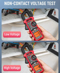 Pro Grade True RMS Clamp Meter Multimeter with D Shaped Jaw measuring non-contact low and high voltage