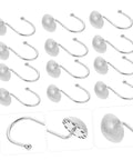 12 Piece Half Frosted Silver Snowflake Shower Curtain Hooks Set For Easy Glide Bathroom Drapery Rings And Window Curtain Hangers in a display