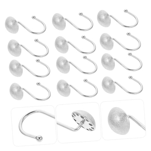 12 Piece Half Frosted Silver Snowflake Shower Curtain Hooks Set For Easy Glide Bathroom Drapery Rings And Window Curtain Hangers in a display