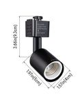 J Type Track Lighting Heads To E26 Medium Screw Base Adapters, Direction Adjustable, Slick Black Finish, Size 3.66x1.97x1.5 in.