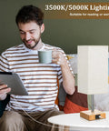 Bedside Lamp With USB C And USB A Ports 3 Color Modes From 2700K To 5000K Pull Chain Nightstand Table Lamp For Bedroom