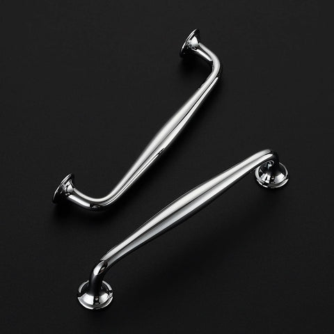 5 Pack 5 Inch Polished Chrome Kitchen Cabinet Handles Solid Zinc Alloy Cupboard and Drawer Pulls, sleek modern design.