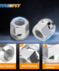 Open End Lug Nuts M14x1.5 Zinc 24Pcs With 19mm Hex Cone Fit Chevy Silverado GMC Sierra Ford F150 Ram 1500 6 Lug OEM Steel Rims