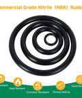 Huge 1020 Piece O Ring Kit With 20 Sizes Nitrile Rubber Assortment For Automotive Plumbing Mechanical And Home Maintenance 1 To 25 Mm Inner Diameter Great For Seals Hoses And Repairs, black NBR O-rings