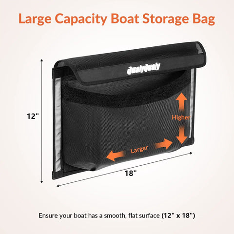 Heavy-Duty Boat Storage Bag With Full Enclosure Lid 18x12 Inches Self-Adhesive Organizer for Tackle Tools Gear Waterproof