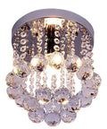 Mini Crystal Chandelier Ceiling Light Flush Mount For Hallways Kitchens Bars And Dining Rooms, Modern Acrylic Crystal Fixture, 8 Inch