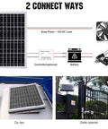 Keep Your Road Ready Setup Running Smooth With This Hella Efficient 10W Monocrystalline Solar Panel Battery Charger For Rvs Trucks And Boats, showing two connection methods.