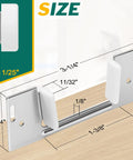 8 Piece Pocket Door Bottom Guide Set For Hidden Sliding Doors, Jamb Mounted Steel Bracket Fits 1-3/8 Inch Thick Doors with dimensions