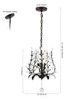 Oil Rubbed Bronze 12 Inch 3 Light Dope Bohemian Pendant Light With Vintage LED Branch Ceiling Fixture for kitchen island.