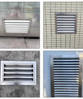 Rock Solid Stainless Steel Louvered Access Panel For Drywall And Outdoor Plumbing Inspection Doors Featuring No Sweat Installation Built Like A Tank With Slick Ventilation Grille Cover Available In Multiple Sizes, shown in various installations.