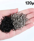 Hand holding Premium Universal Rc Body Clips 120 Pieces Stainless Steel Rc Clips Set Silver and Black for 1/10 to 1/12 Scale Cars